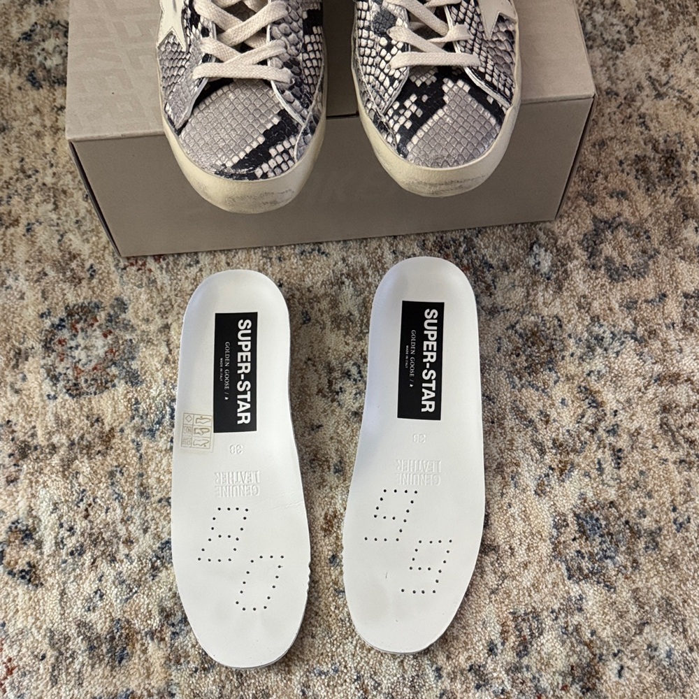 Golden Goose Snakeskin Sneakers with Red and White Accents - Picture 6 of 6